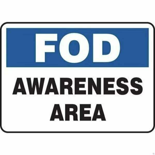 Accuform FOD Safety Sign AWARENESS AREA 10 in MQTL535VA
